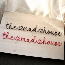The Mad House Wire Wall Sign - Handmade Words Hallway Or Entry Decor Unique Home Accent Thoughtful Gift Idea - thumbnail 2