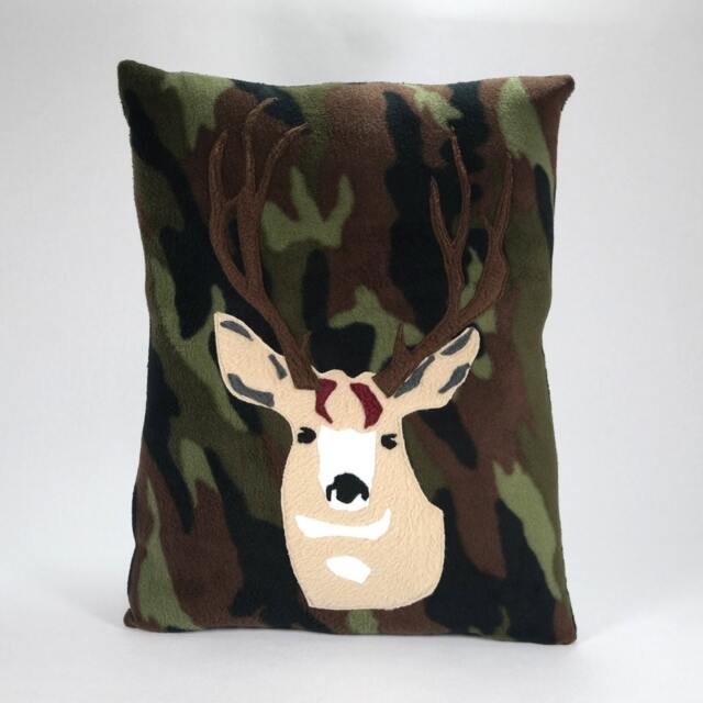 Male Deer Pillow Small Handmade Camouflage Hunting Camo - image 1