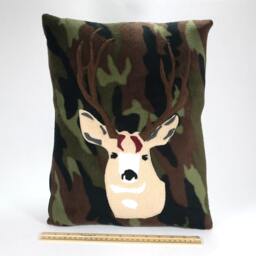Male Deer Pillow Small Handmade Camouflage Hunting Camo - thumbnail 4