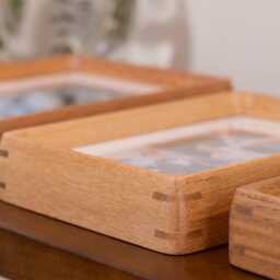 Picture Frame - Solid Wood Christmas Personalized Gifts Teak & Black Walnut Wall Hanging Or Table Top Rustic Style - thumbnail 3