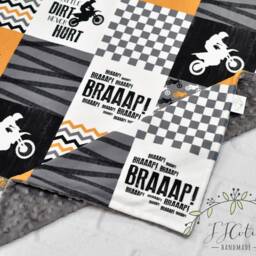 Dirt Bike Baby Blanket-Motocross Personalized Minky Blanket-Motorcross Blanket-Motocycle Boy Girl Blanket Nursery - thumbnail 2