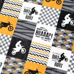 Dirt Bike Baby Blanket-Motocross Personalized Minky Blanket-Motorcross Blanket-Motocycle Boy Girl Blanket Nursery - thumbnail 3