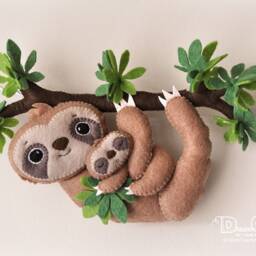 Sloth Nursery Decor Felt Name Banner, Baby Room Wall Art - thumbnail 3