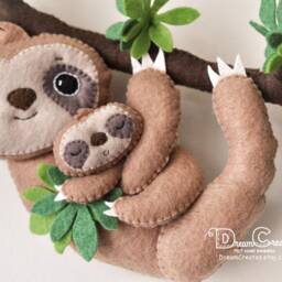 Sloth Nursery Decor Felt Name Banner, Baby Room Wall Art - thumbnail 4
