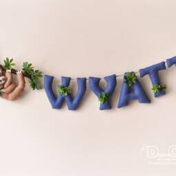 Sloth Nursery Decor Felt Name Banner, Baby Room Wall Art - thumbnail 2