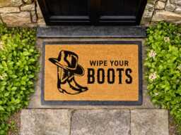 Wipe Your Boots Country Gift - Durable Outdoor Welcome Mat Rustic Ranch D??cor - thumbnail 1