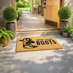 Wipe Your Boots Country Gift - Durable Outdoor Welcome Mat Rustic Ranch D??cor - thumbnail 3