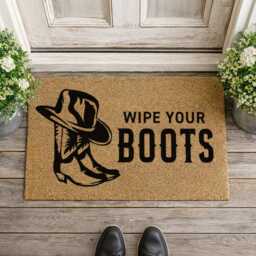Wipe Your Boots Country Gift - Durable Outdoor Welcome Mat Rustic Ranch D??cor - thumbnail 2