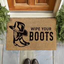 Wipe Your Boots Country Gift - Durable Outdoor Welcome Mat Rustic Ranch D??cor - thumbnail 4