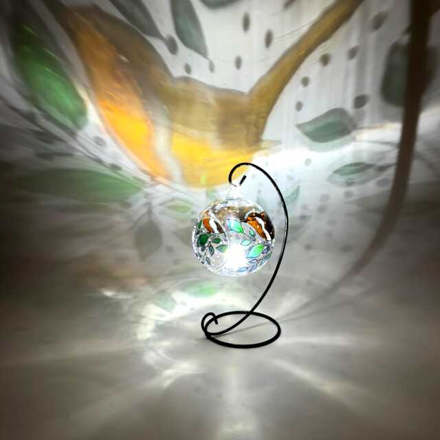 Hand Painted Robin Glass Tealight Holder Nature Home Decor - image 1