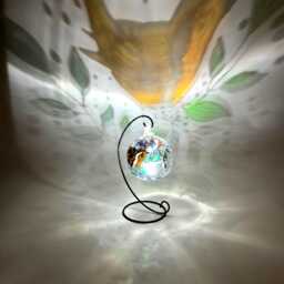 Hand Painted Robin Glass Tealight Holder Nature Home Decor - thumbnail 4