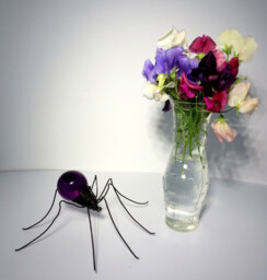 Perfect Purple Spider Wire & Vintage Globe Repurposed Art Made To Oder - thumbnail 1