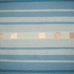 Handwoven Runner Rug Natural Wool, Blue & Beige Striped Gradient - thumbnail 4