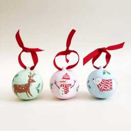Personalised Hand Illustrated Reindeer, Polar Bear Or Snowman Christmas Bauble Gift - thumbnail 2