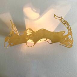Gold Abstract Wall Light Graffiti Art Sculpture Modern Minimal Silver Lightning Home Design Style Gift - thumbnail 2