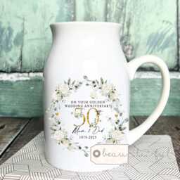 Personalised Golden Gold Wedding Anniversary Cushion Anniversary Gift 50Th 50 Cushion Ruby Emerald Silver - thumbnail 2