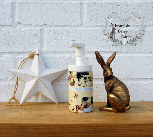Soap Dispenser Emma Bridgewater Bright New Morning Cows Pigs Sheep Hand Wash Glass Handmade - image 1
