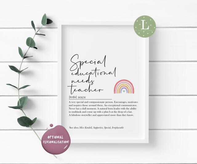 Special Educational Needs Teacher Gift, Sen Teacher Gift, Send Print, Gifts, Gifts For Sen Teachers, Thank You - image 1