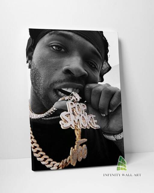 Pop Smoke Woo Chain Canvas Art Print Wall Decor Picture Ready To Hang -C508 - image 1