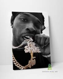 Pop Smoke Woo Chain Canvas Art Print Wall Decor Picture Ready To Hang -C508 - thumbnail 1