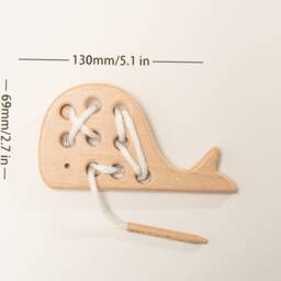 Personalized Spinning Toy/Dinosaur Wooden Lacing Montessori Toys Ideal Gift For Kids Toy - thumbnail 3