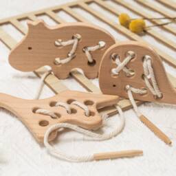 Personalized Spinning Toy/Dinosaur Wooden Lacing Montessori Toys Ideal Gift For Kids Toy - thumbnail 2