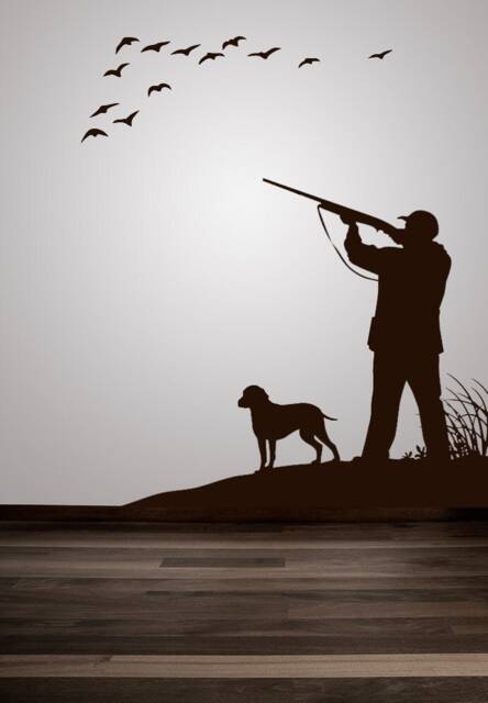 Duck Hunting Wall Art, Bird Dog Decor, Decal, Hunter Gifts, Flying Birds in A V, Geese - image 1