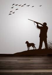 Duck Hunting Wall Art, Bird Dog Decor, Decal, Hunter Gifts, Flying Birds in A V, Geese - thumbnail 1