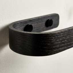 Curtain Holdbacks - Black Tie Backs Wooden Hooks Modern Minimalist Fittings - thumbnail 4