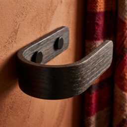 Curtain Holdbacks - Black Tie Backs Wooden Hooks Modern Minimalist Fittings - thumbnail 2