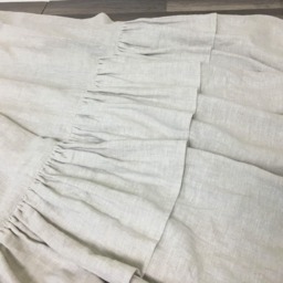 Natural Linen Curtains With Two Tiered Of Mermaid Long Ruffles, Farm House Style, Ruffled Curtains, Extra Long Shabby Chic, A Pair - thumbnail 3