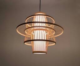 Handmade Bamboo Pendant Light Bud-Shaped Woven Ceiling Lamp - thumbnail 1
