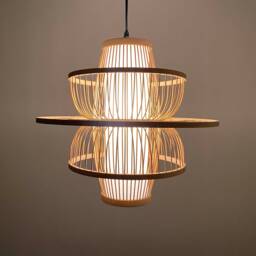Handmade Bamboo Pendant Light Bud-Shaped Woven Ceiling Lamp - thumbnail 2