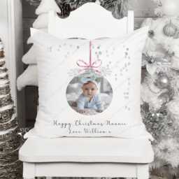 Christmas Gift, Photo Cushion, Bauble Baby 1st Christmas, Xmas Gift For Her - thumbnail 3