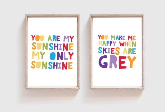 2 You Are My Sunshine Only Sunshine, Girls Nursery Prints, Boys Wall Art, Bedroom Decor, Decor - image 1