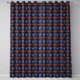 Vibrant Stained Glass Gothic Arch Multicolour Seamless Pattern Readymade Eyelet Ring Top Thermal 100% Blackout Curtains - thumbnail 2