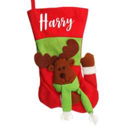 Personalised 3D Reindeer Christmas Stocking - thumbnail 1