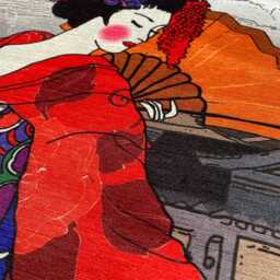 Cushion Cover With Red Dress Japanese Lady Design - Double Sided Printing Throw Pillow On The Chenille Different Sizes Oeko-Tex - thumbnail 2
