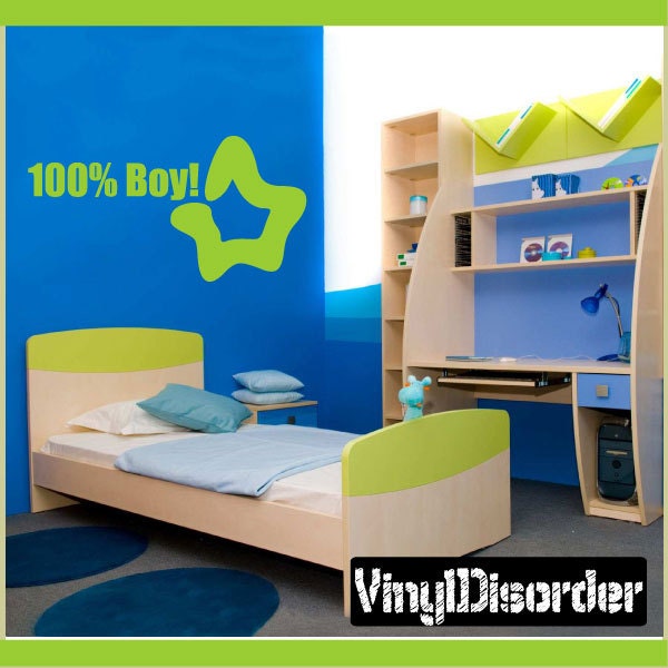 100% Boy - Vinyl Wall Decal Quotes Sticker Boysbedroom08Et - image 1