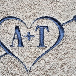 Custom Embroidered Cotton Towel, Personalized Wedding Anniversary Gift - thumbnail 2