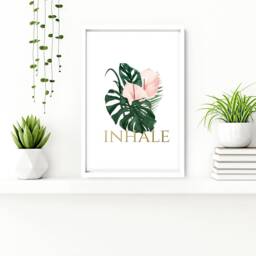 Trendy Tropical Botanical Framed Set Of 2 Wall Art Prints For Home Decor Bathroom & Spa, Watercolour Greenery Toilet Decor - thumbnail 2
