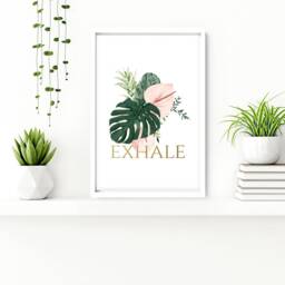 Trendy Tropical Botanical Framed Set Of 2 Wall Art Prints For Home Decor Bathroom & Spa, Watercolour Greenery Toilet Decor - thumbnail 3