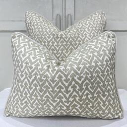 Cushions Made in Fermoie Rabanna Cotton Decorative Neutral Pale Olive Green Cushion Pillow Throw Cover - thumbnail 1