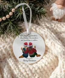 Best Friend Christmas Bauble, Personalised Friendship Ornament, Secret Santa Gifts, Bestie Present Xmas, Acrylic Tree Decoration - thumbnail 1