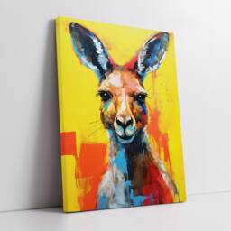 Colorful Kangaroo Animal Abstract Oil Painting Splatter Style Wall Art, Framed Canvas Poster Print, Home Kitchen Office Room Decor, Gifts - thumbnail 2
