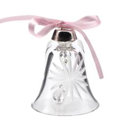 Hand Cut Starburst Crystal Glass Bell Christmas Tree Ornament