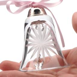 Hand Cut Starburst Crystal Glass Bell Christmas Tree Ornament - thumbnail 3