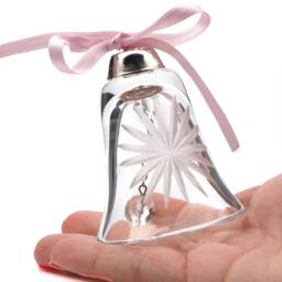 Hand Cut Starburst Crystal Glass Bell Christmas Tree Ornament - thumbnail 2