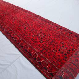 20 Ft Red Runner Rug, Afghan Hand Knotted Veg Dyes Wool Bukhara Long Hallway Runner, Entryway Runner, Kitchen, Stairs Runner Rug - thumbnail 3