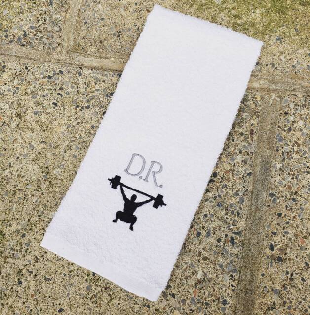 Personalized Weightlifter Gym Towel Monogrammed Sports Hand Towel - image 1